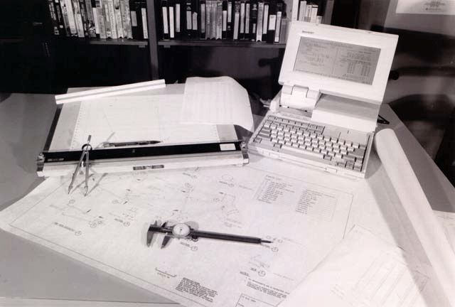 1980's laptop with bicycle fit software